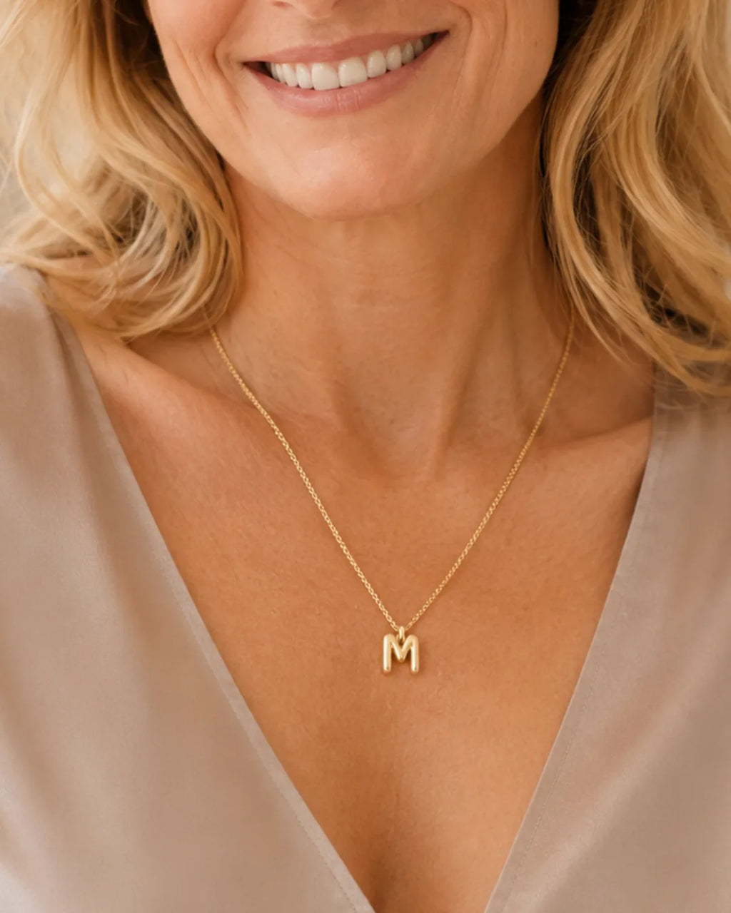Emma Bubble Initial Charm Necklace