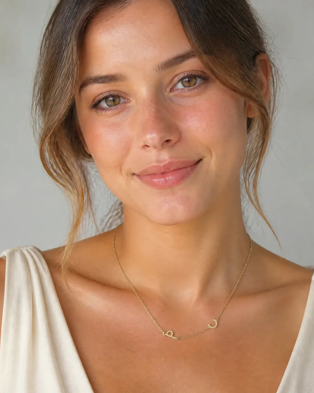 Annelise Sideways Initial Necklace Signature