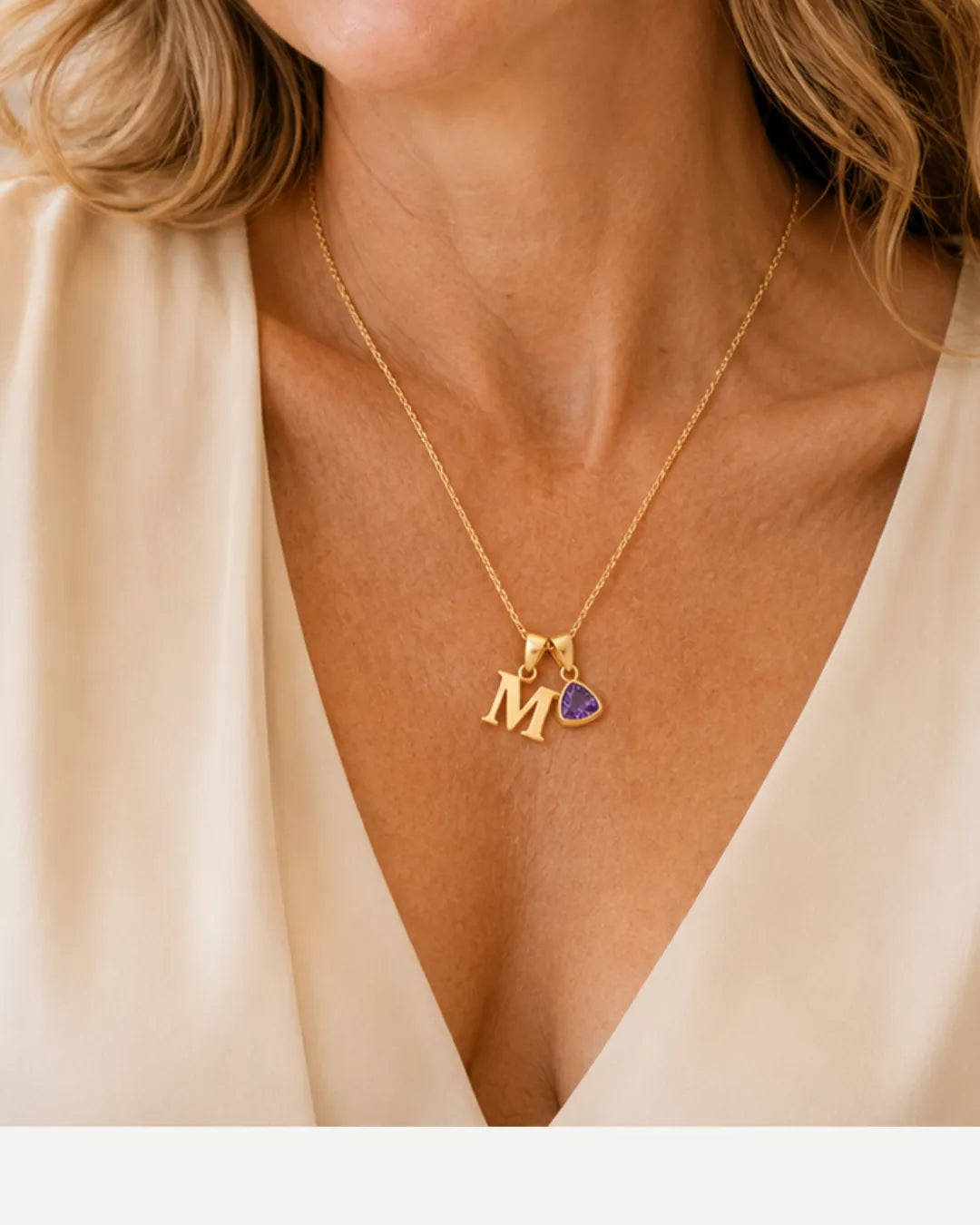 Emma Initial Birthstone Necklace