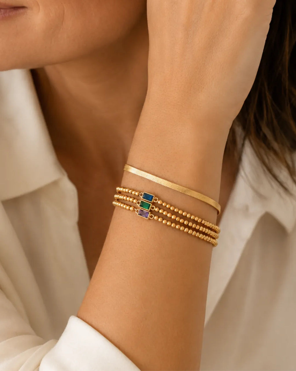 Sarah Gold Birthstone Bracelet