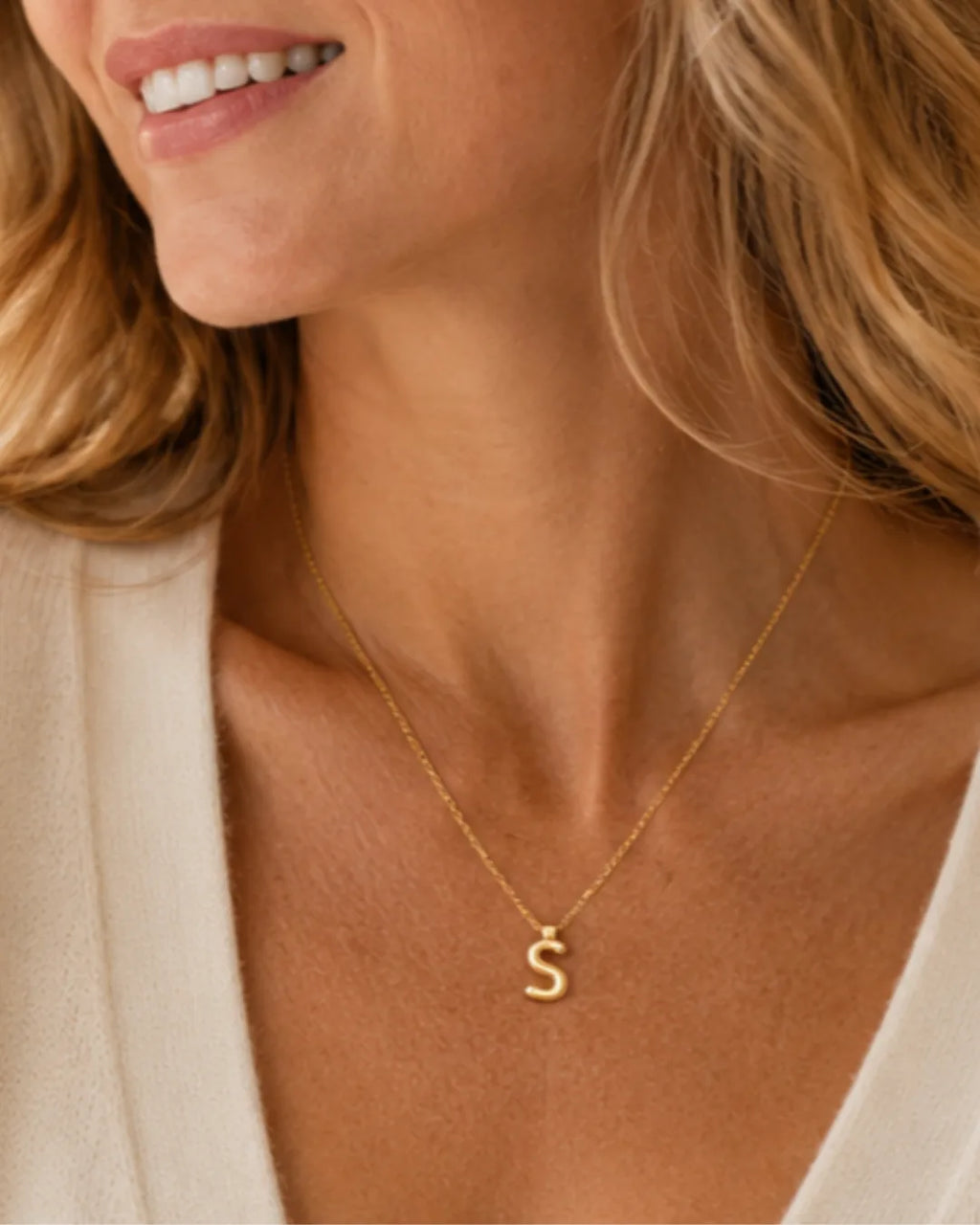 Emma Bubble Initial Charm Necklace