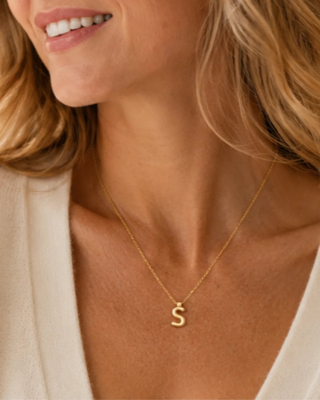 Emma Bubble Initial Charm Necklace