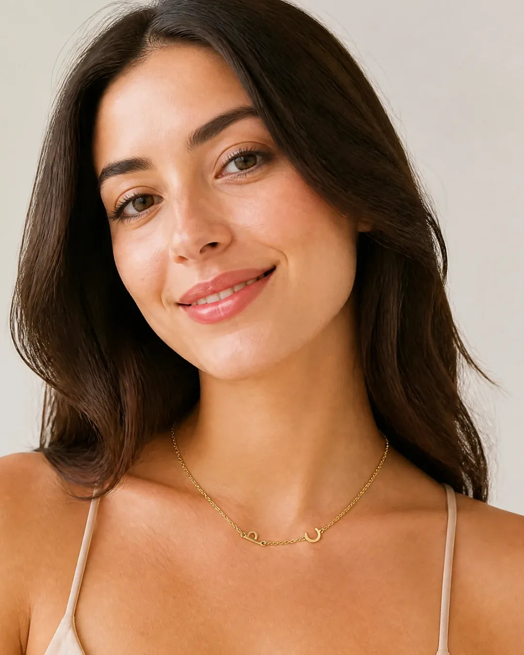 Annelise Sideways Initial Necklace Signature