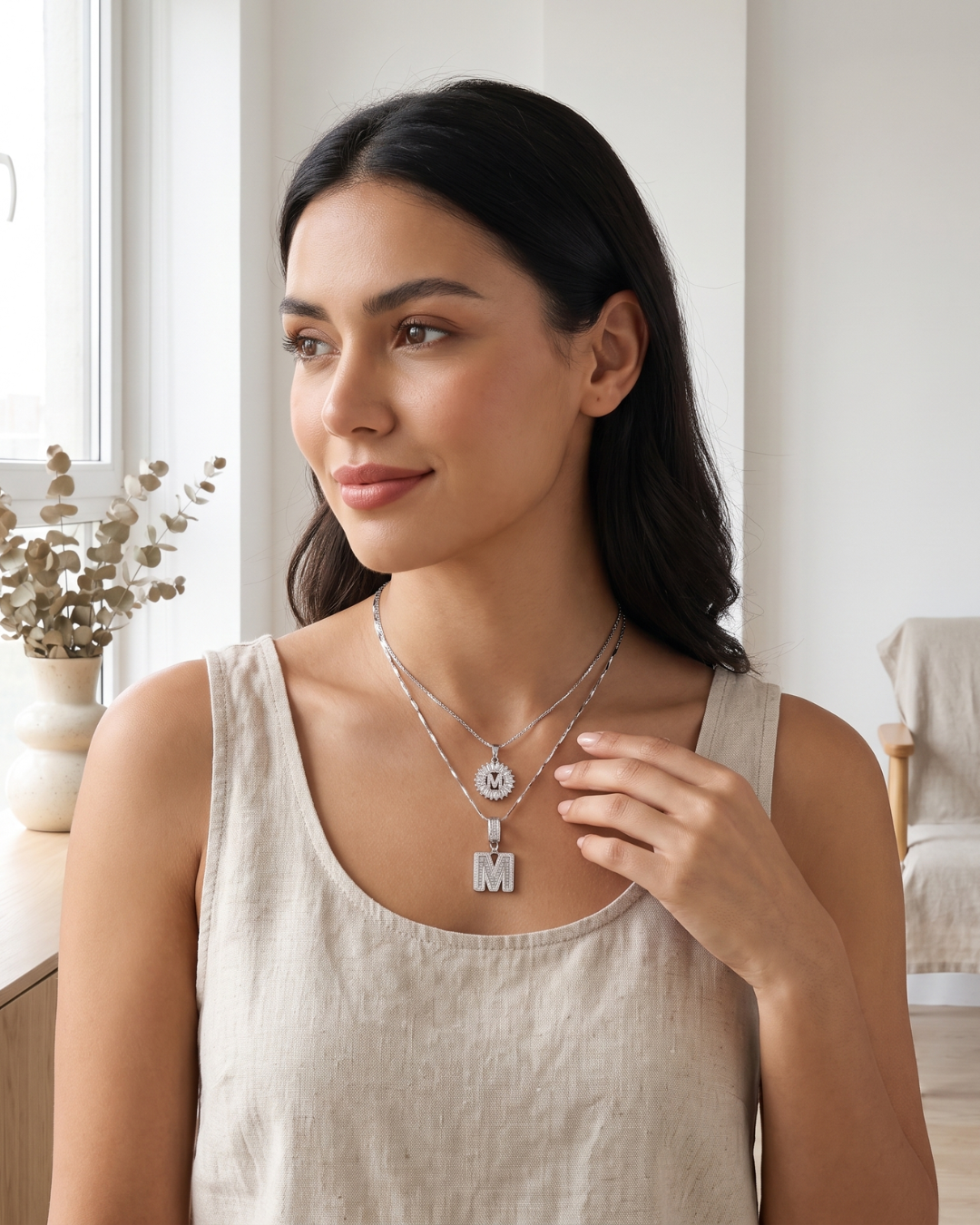 Elowen Layered Initial Necklace Brilliance