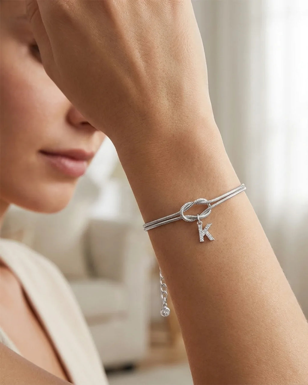 Celestine Initial Knot Bracelet Grace