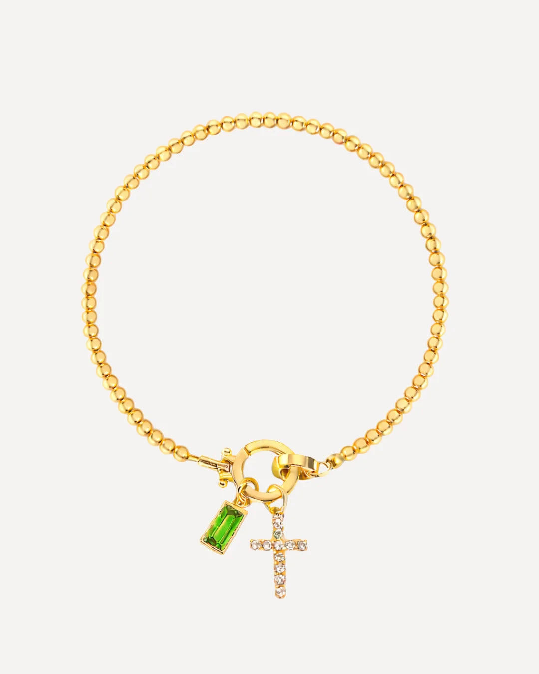 Icon Birthstone Cross Charm bracelet