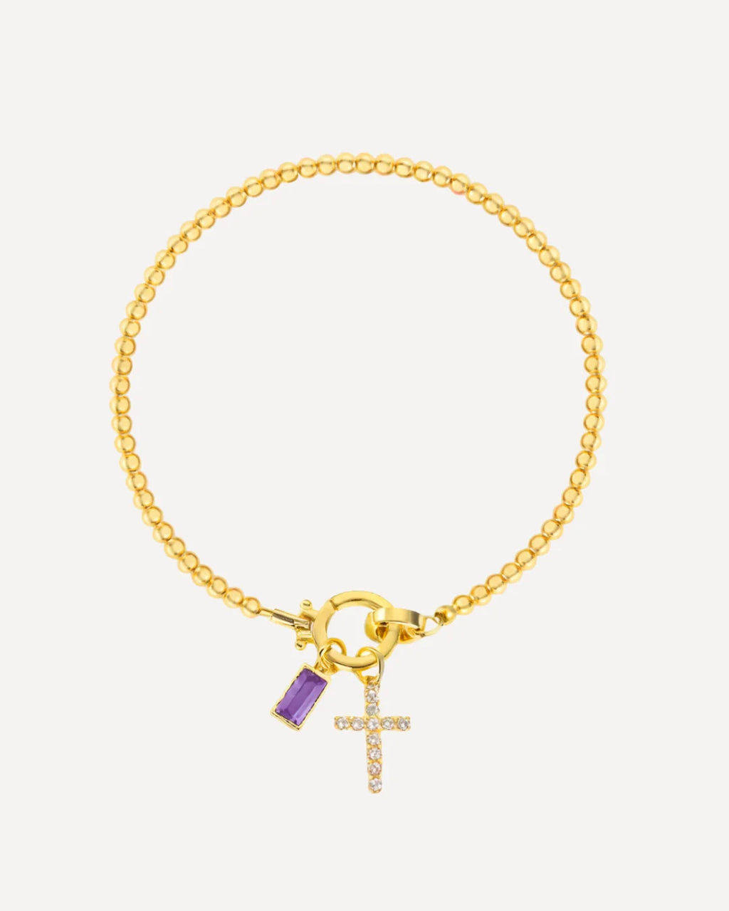 Icon Birthstone Cross Charm bracelet