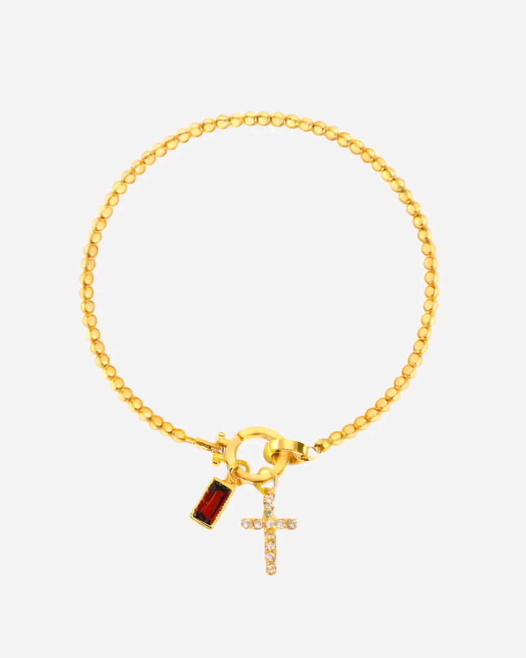 Icon Birthstone Cross Charm bracelet