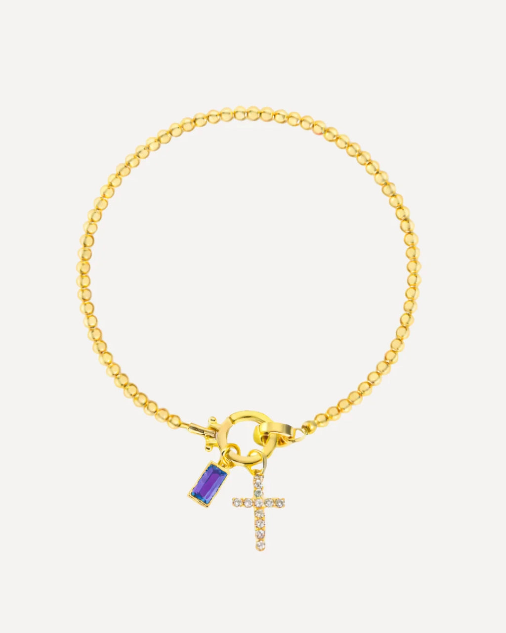 Icon Birthstone Cross Charm bracelet