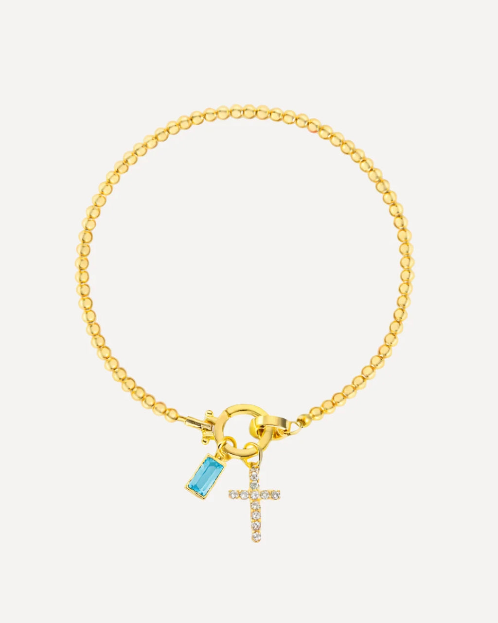 Icon Birthstone Cross Charm bracelet