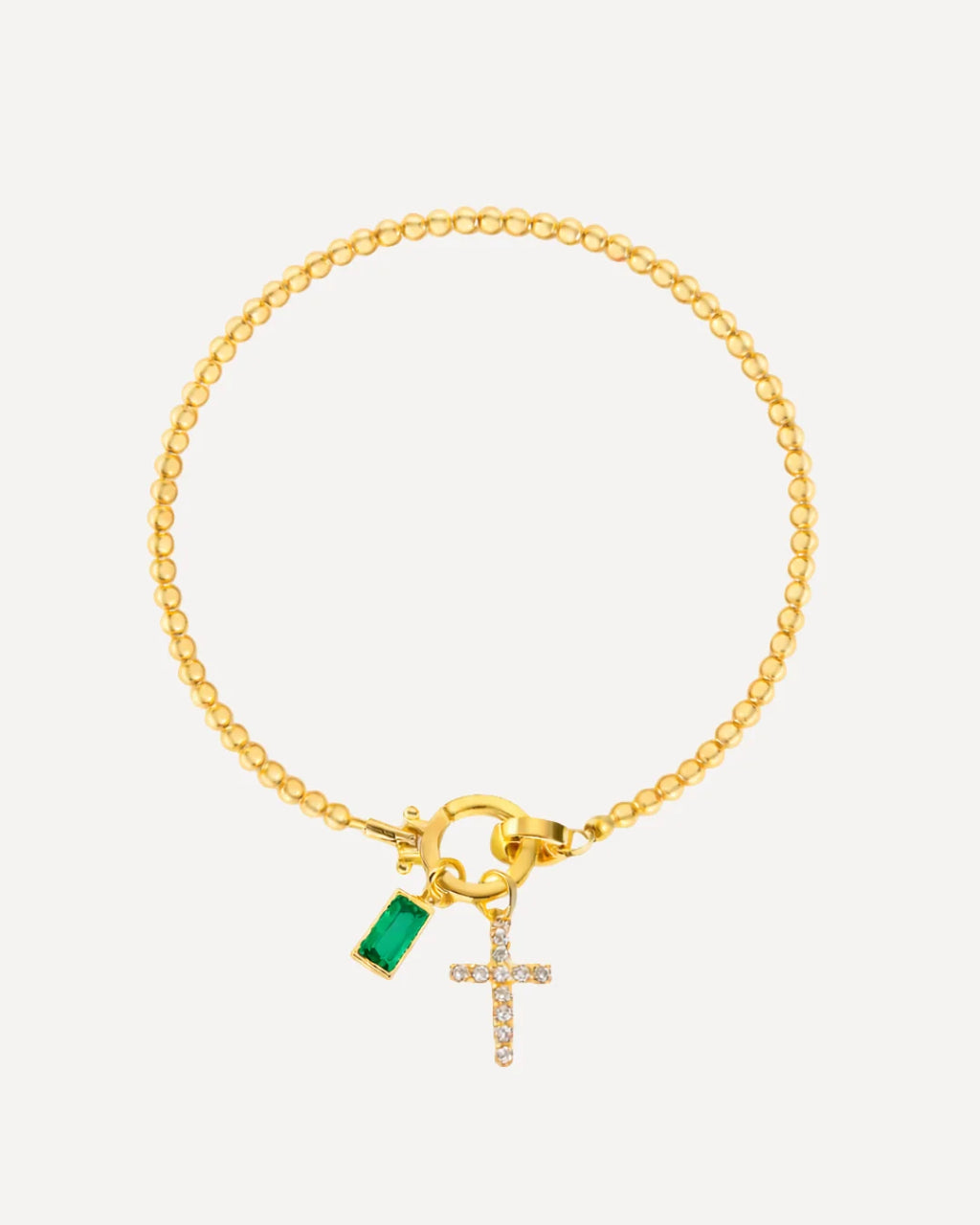 Icon Birthstone Cross Charm bracelet