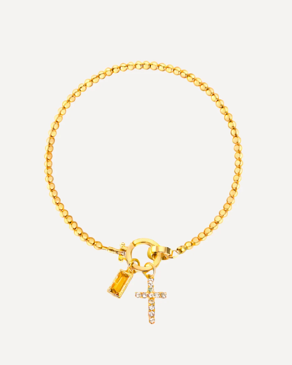 Icon Birthstone Cross Charm bracelet