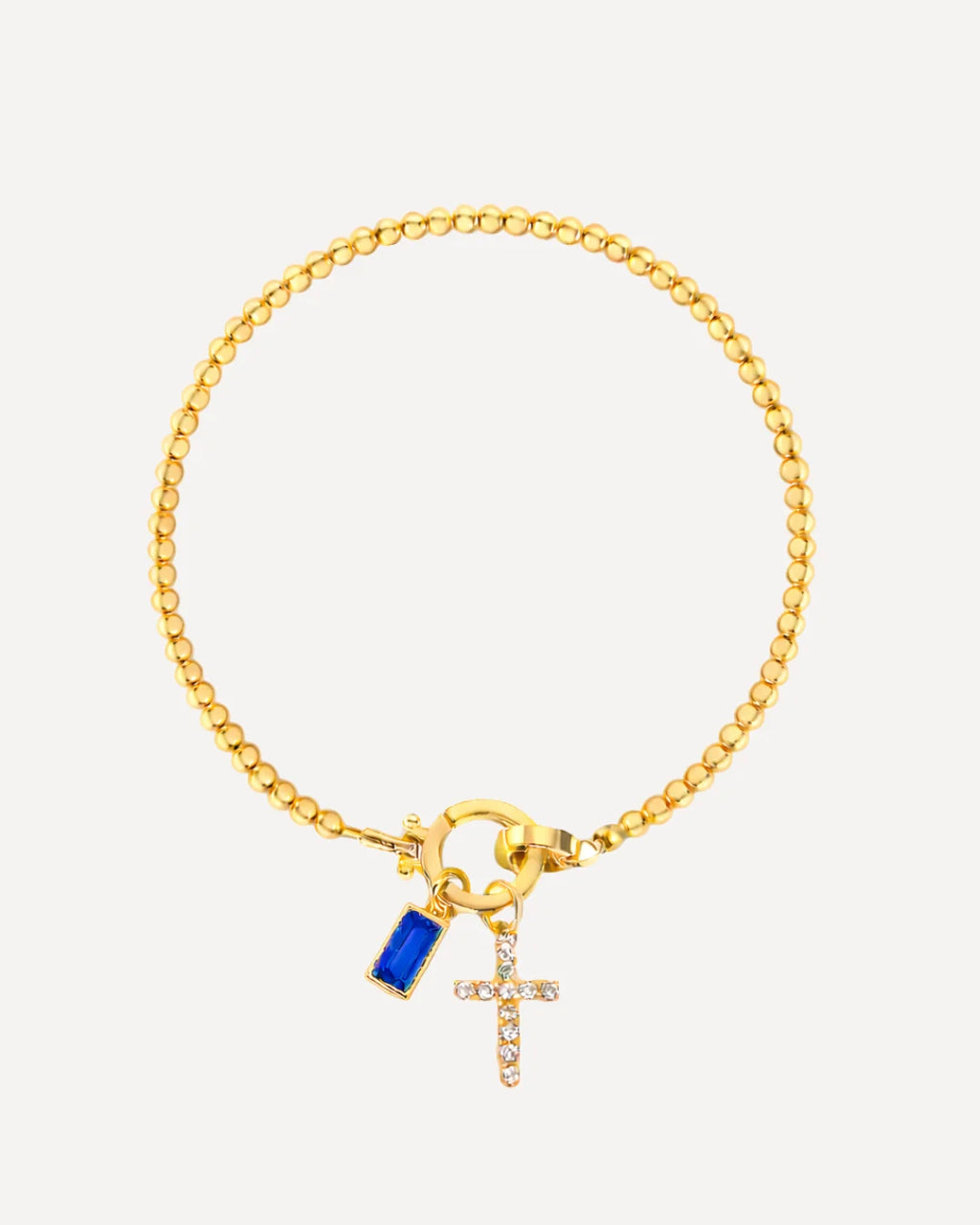 Icon Birthstone Cross Charm bracelet