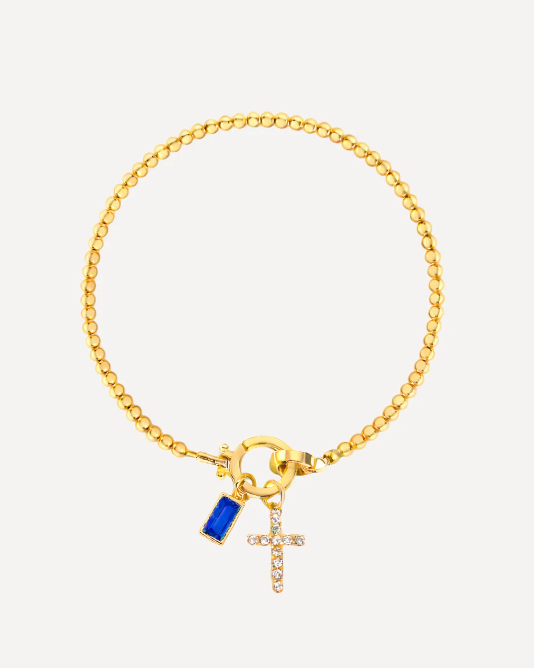 Icon Birthstone Cross Charm bracelet