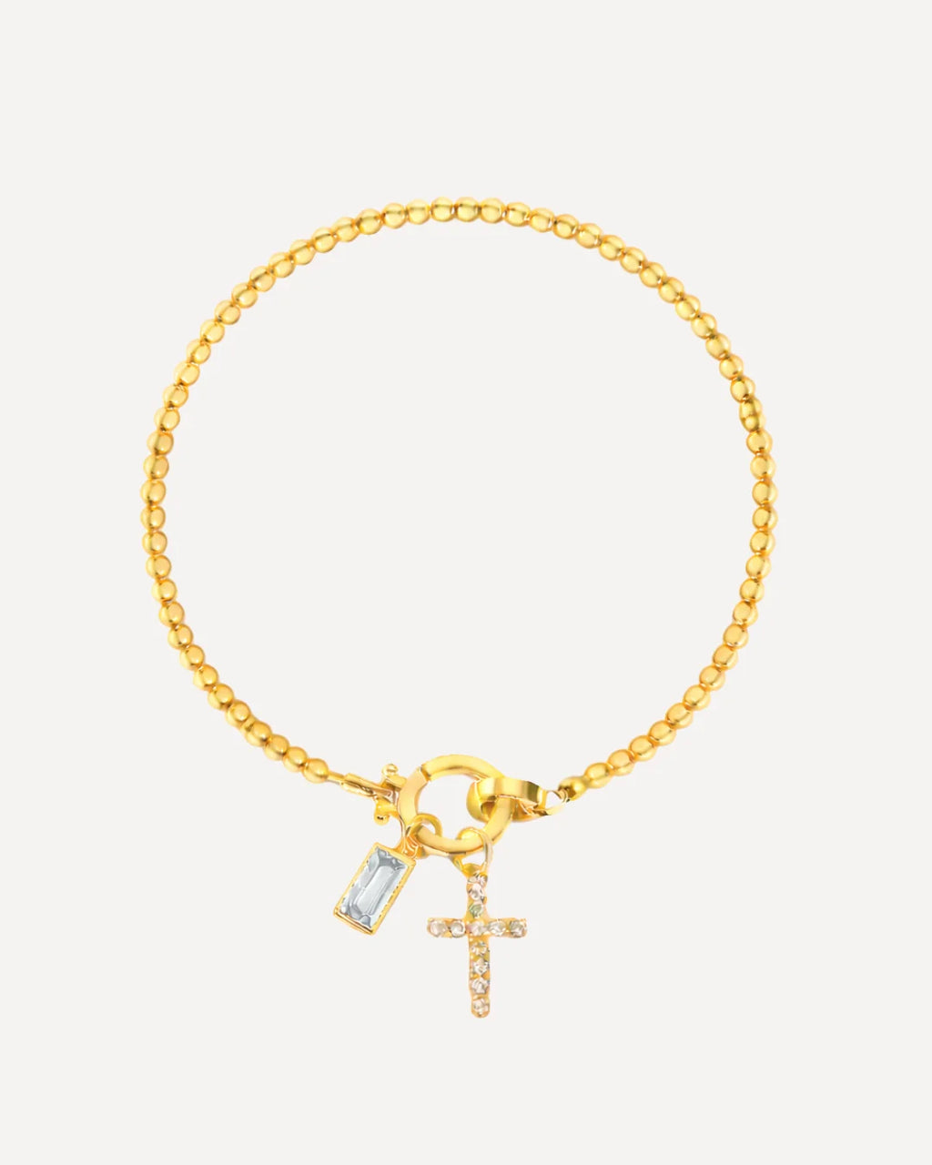 Icon Birthstone Cross Charm bracelet