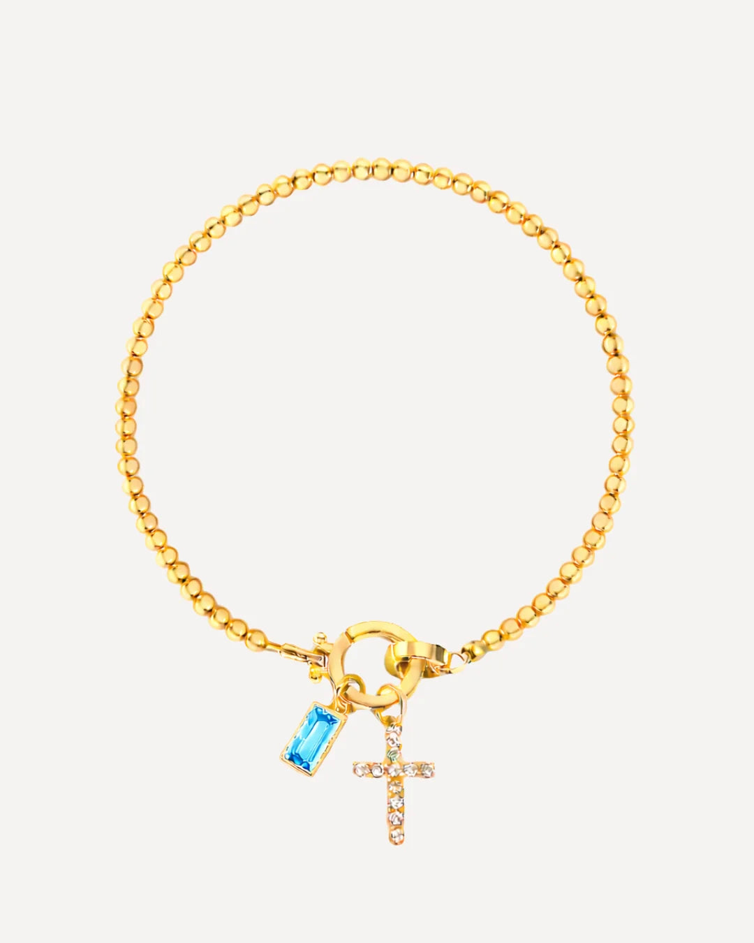 Icon Birthstone Cross Charm bracelet